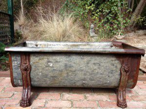 rustic vintage Iron bath with claw feet