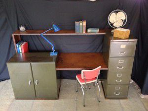 vintage industrial office desk