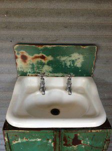 rustic vanity unit antique basin