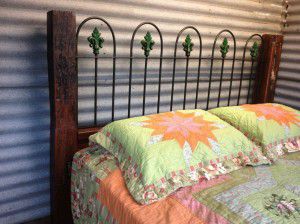 rustic timber bedhead