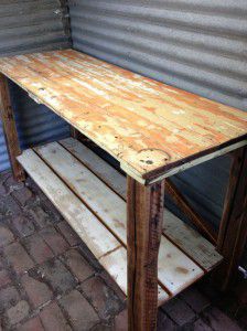 rustic timber island bench