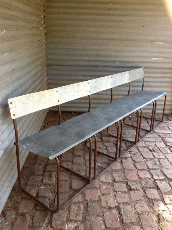 vintage industrial bench seat