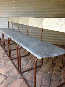 rustic industrial bench seat