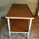 upcycled industrial steel table