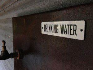 vintage industrial water sign