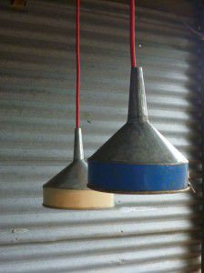 recycled metal rustic funnel light shades
